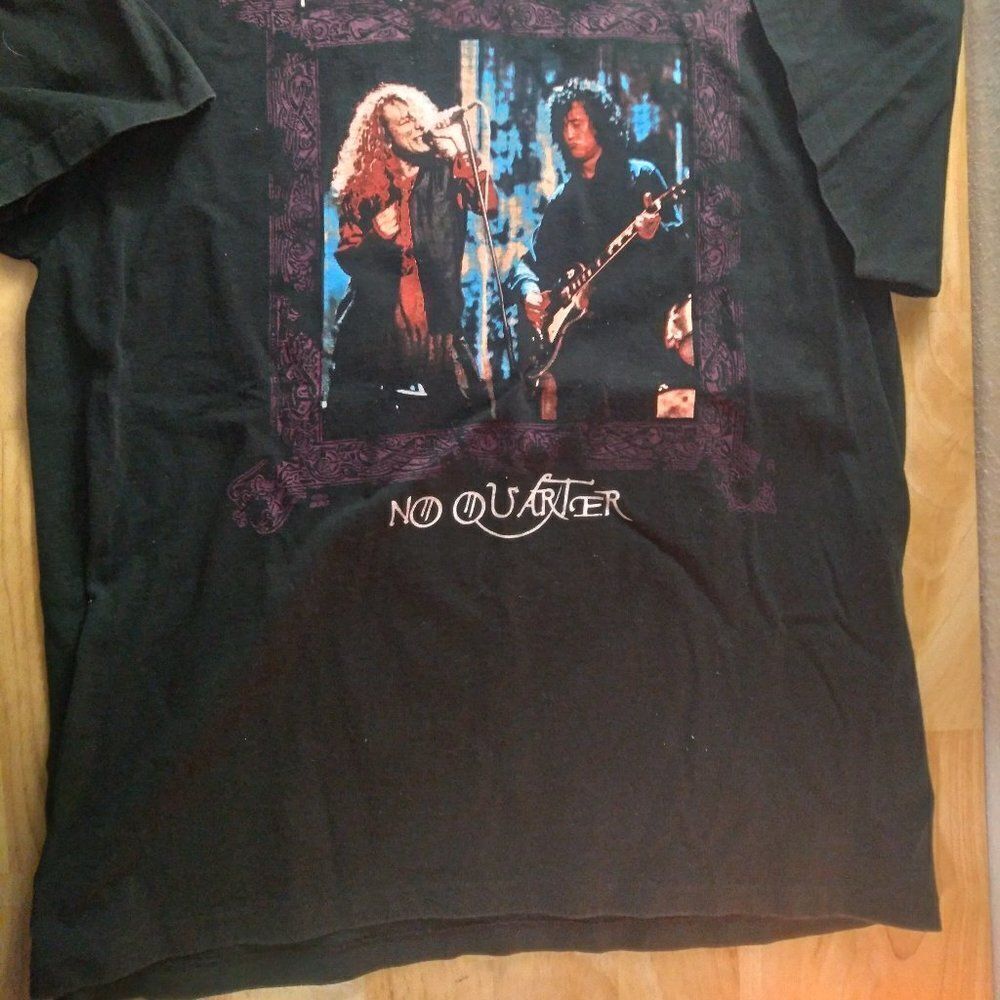 Vintage Jimmy Page Robert Plant No Quarter 1995 World Tour T-Shirt - Picture 2 of 10